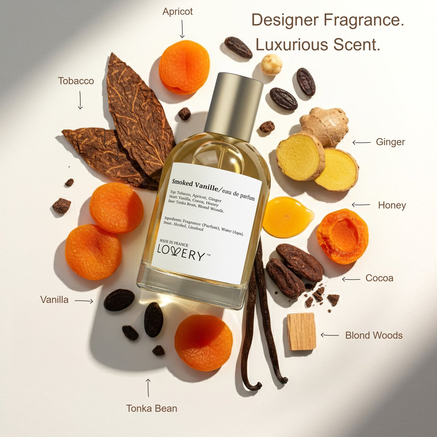 LoveryPlus Smoked Vanille Eau de Parfum 2Pc. Fragrance Gift Set - Inspired by Tom Ford Tobacco Vanille, 3.4 fl oz Perfume Spray