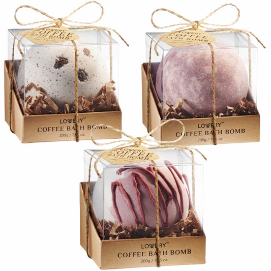 3pc Bath Bomb Gift Set in Coffee Scent