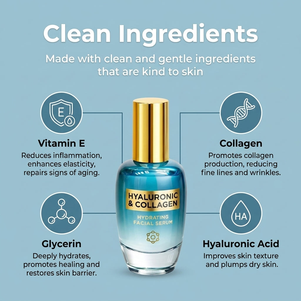 Lovery Hyaluronic Acid & Collagen Wrinkle-Reducing Facial Serum -Korean Skincare Hydrating Treatment