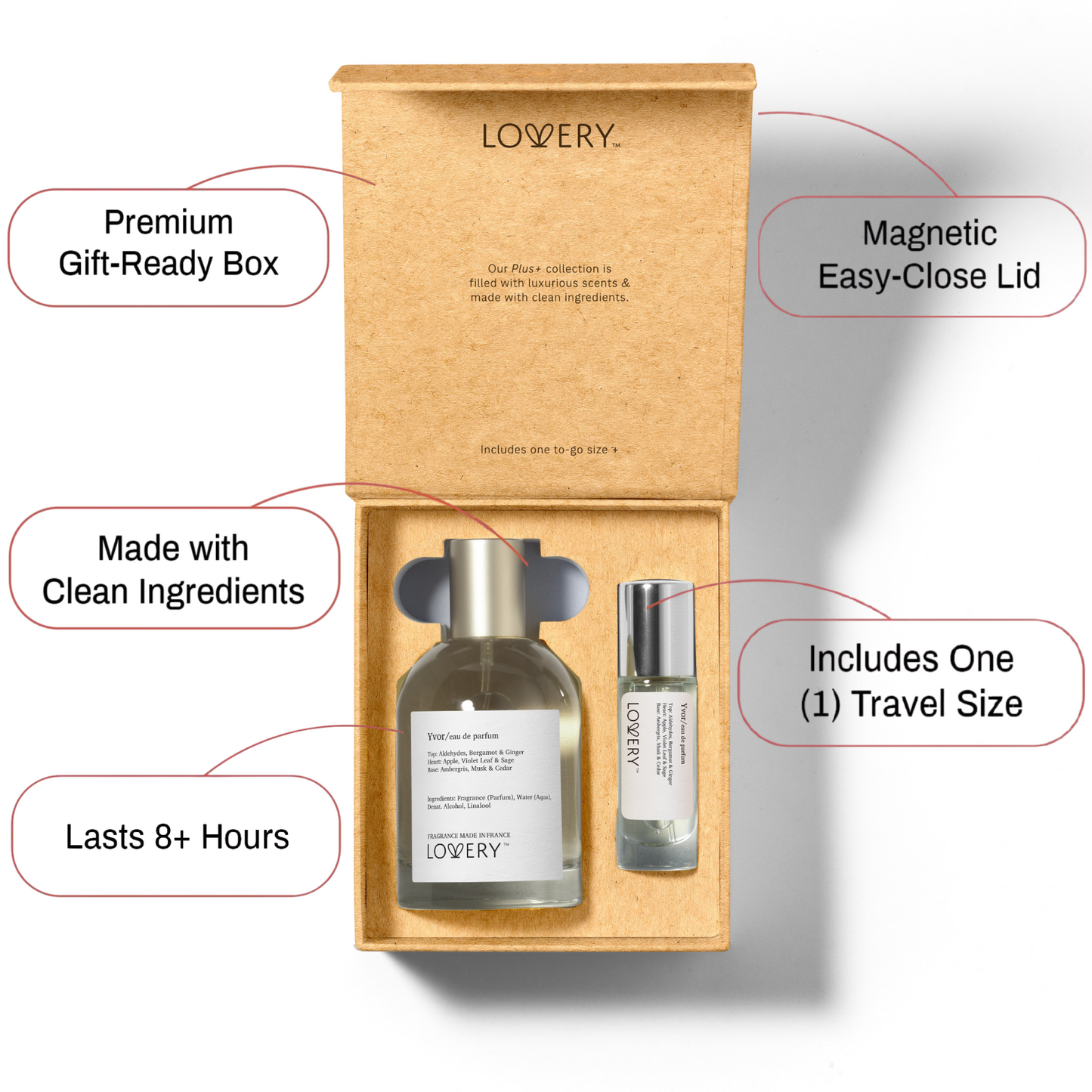 LoveryPlus Yvor Eau de Parfum 2pc. Fragrance Gift Set - Inspired by Yves Saint Laurent Y, 3.4 fl oz Perfume Spray