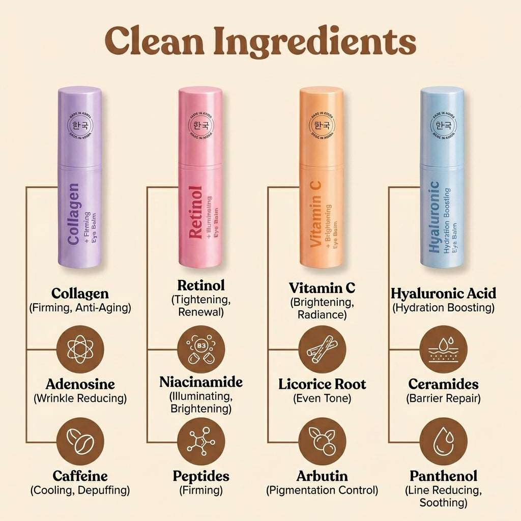 Lovery 4-Step Korean Eye Balm Collection - Korean Skin Care Complete Under-Eye Renewal Set