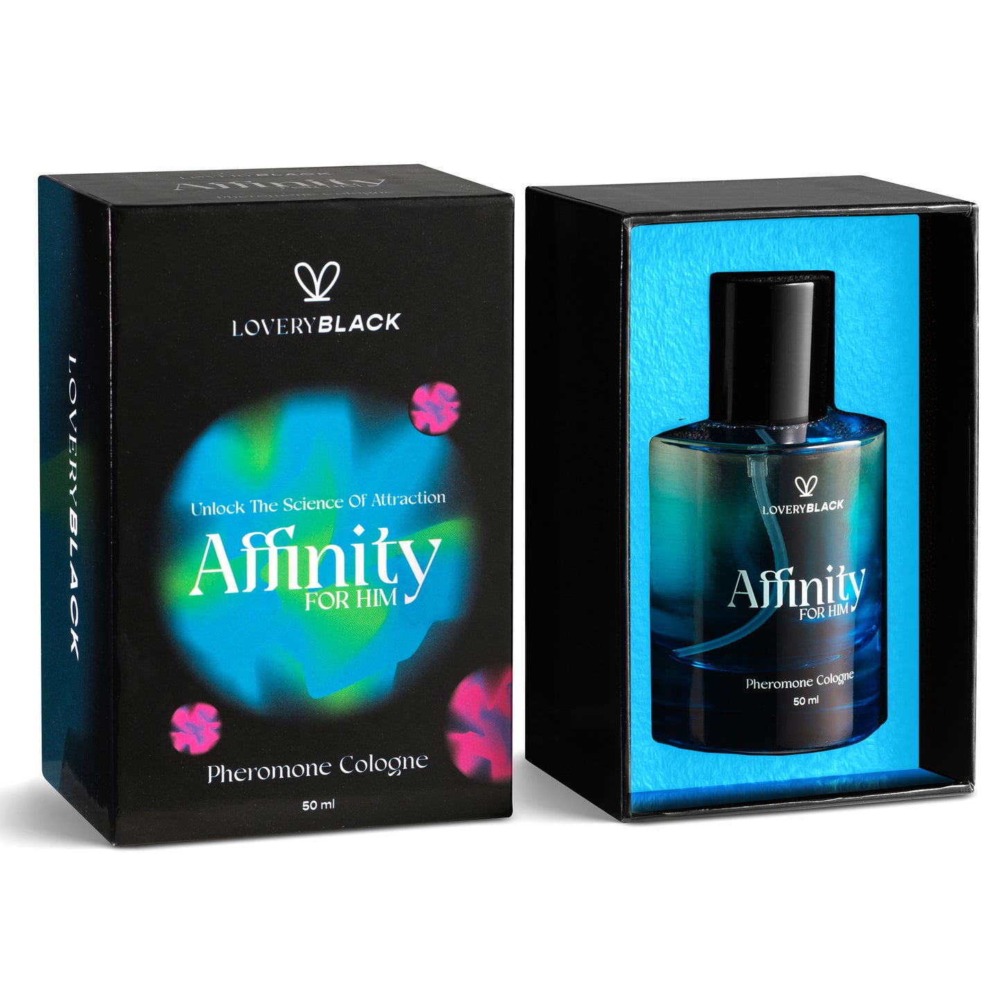 LoveryBlack Affinity For Him Pheromone Cologne - 50ml Spray for Men