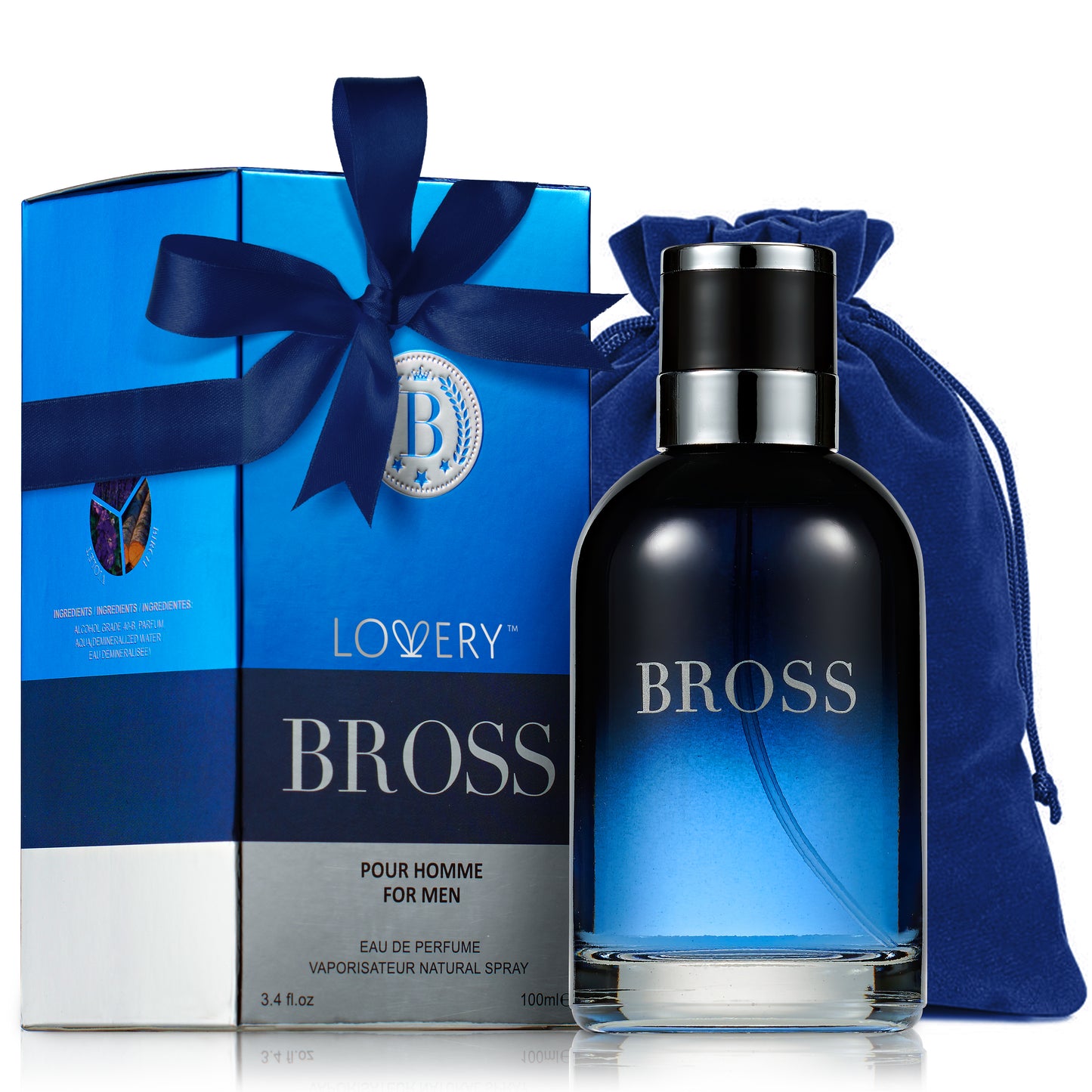 Lovery Men’s BROSS 3.4oz Eau De Parfum With Pouch