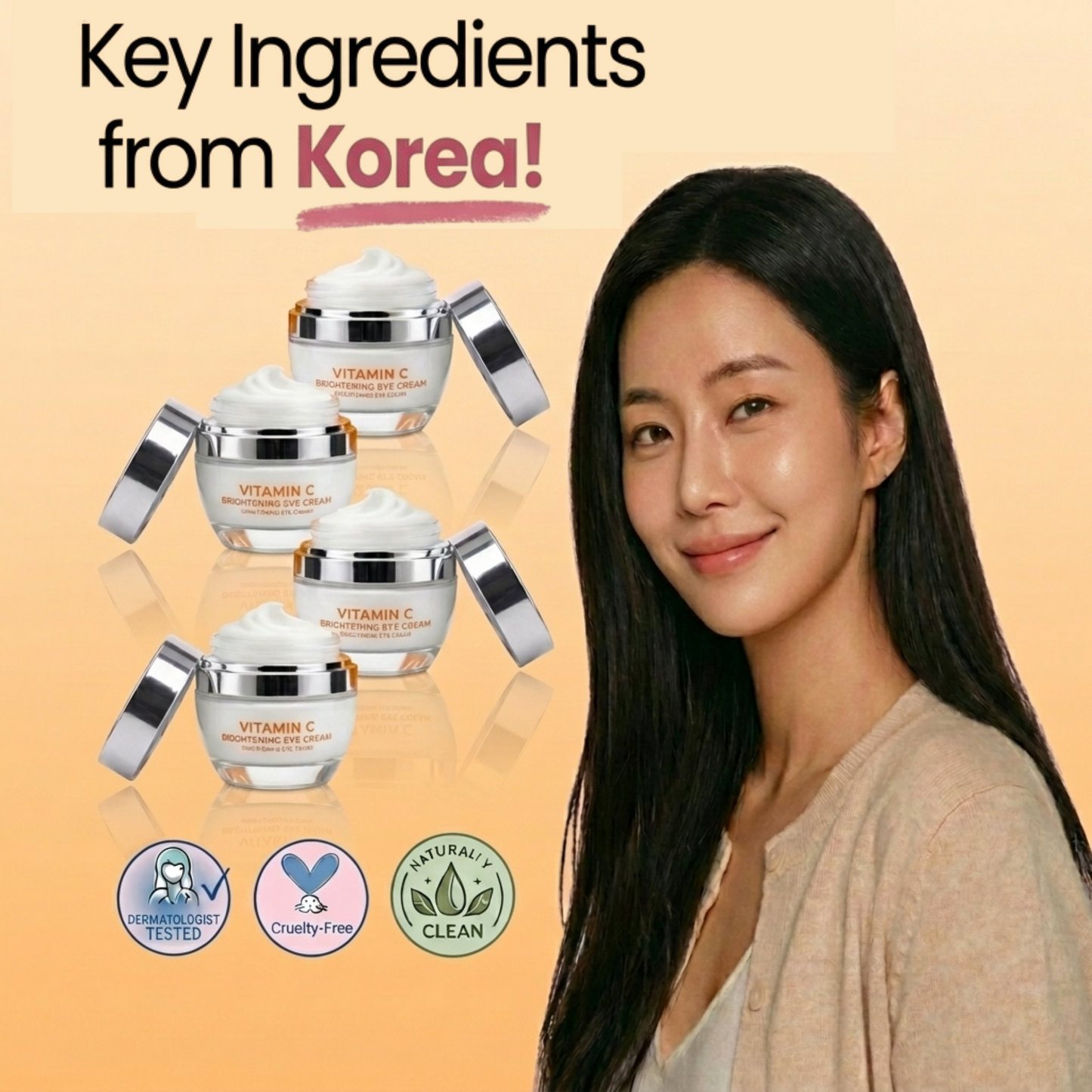 Lovery Vitamin C & Collagen Brightening Eye Cream - Korean Skincare Radiance & Firming Eye Treatment