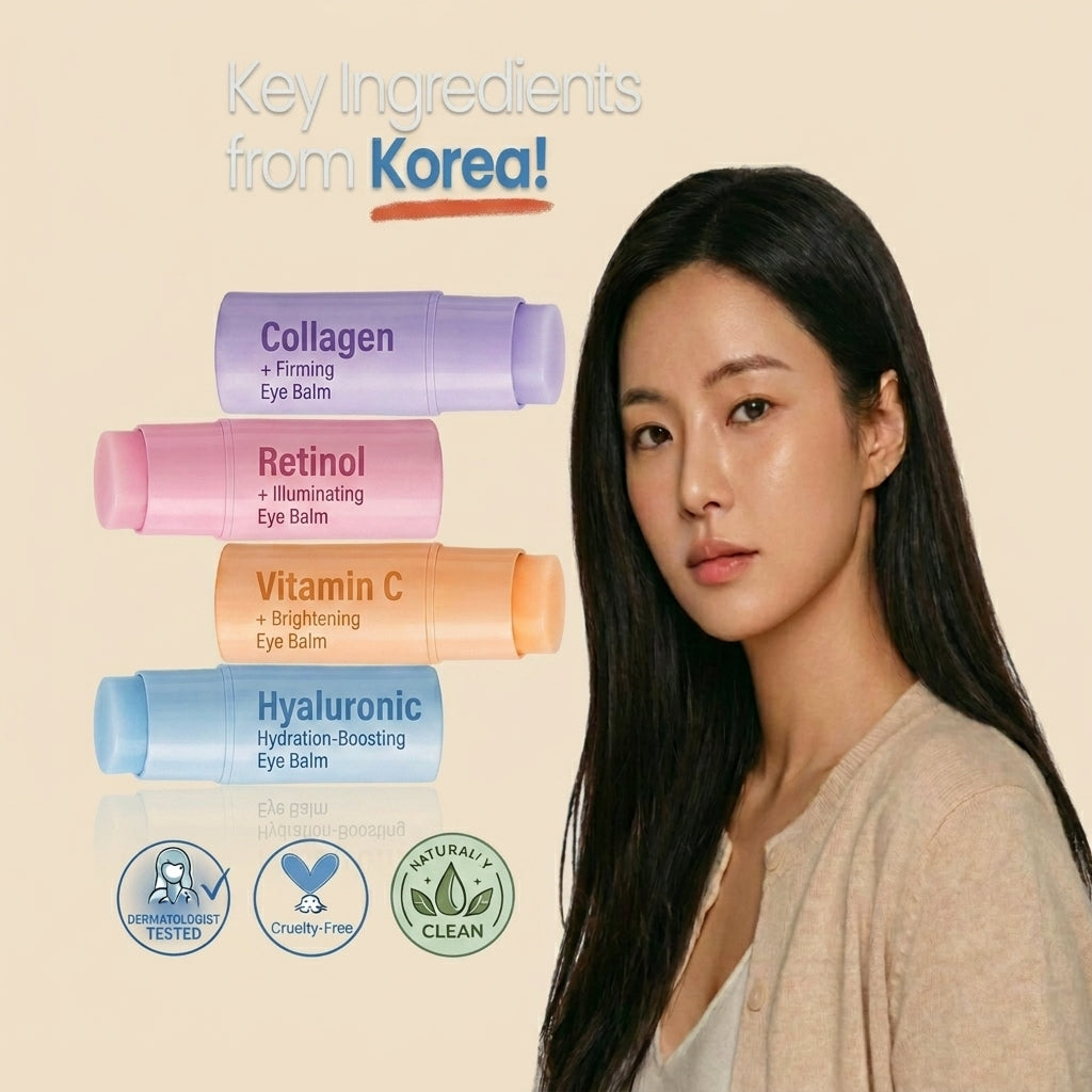 Lovery 4-Step Korean Eye Balm Collection - Korean Skin Care Complete Under-Eye Renewal Set