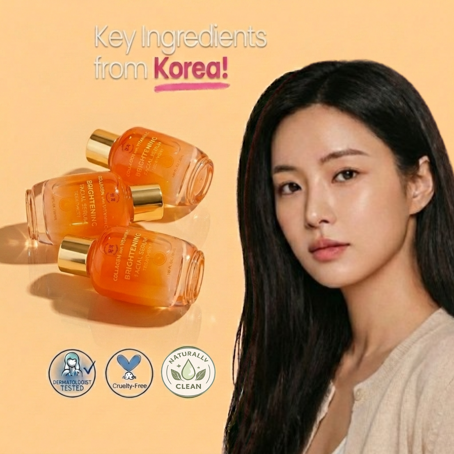 Lovery Collagen + Vitamin C Brightening Facial Serum - Korean Skincare Radiance Treatment