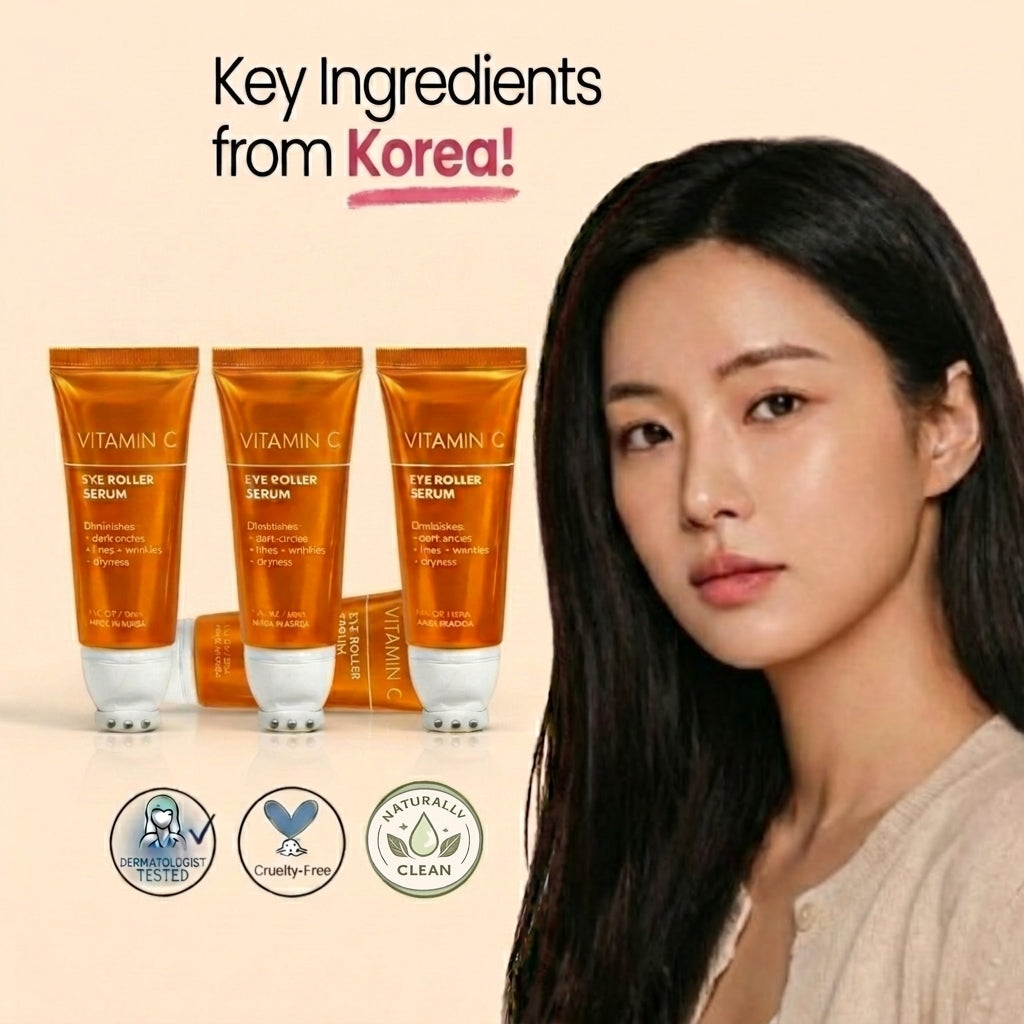 Lovery Korean Skincare Vitamin C Eye Roller Serum - Hydrating Under Eye Treatment