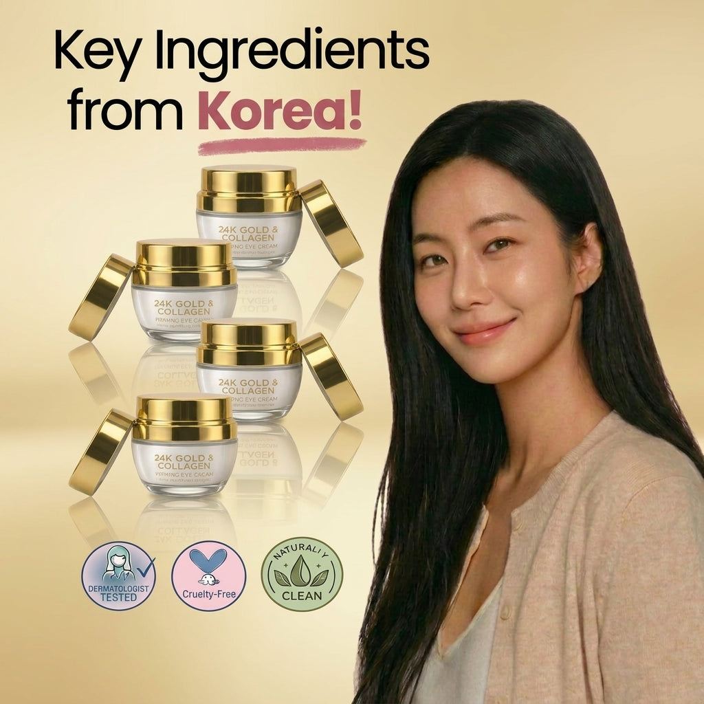 Lovery 24K Gold & Collagen Firming Eye Cream - Luxury Korean Skincare Lifting & Anti-Aging Eye Treatment