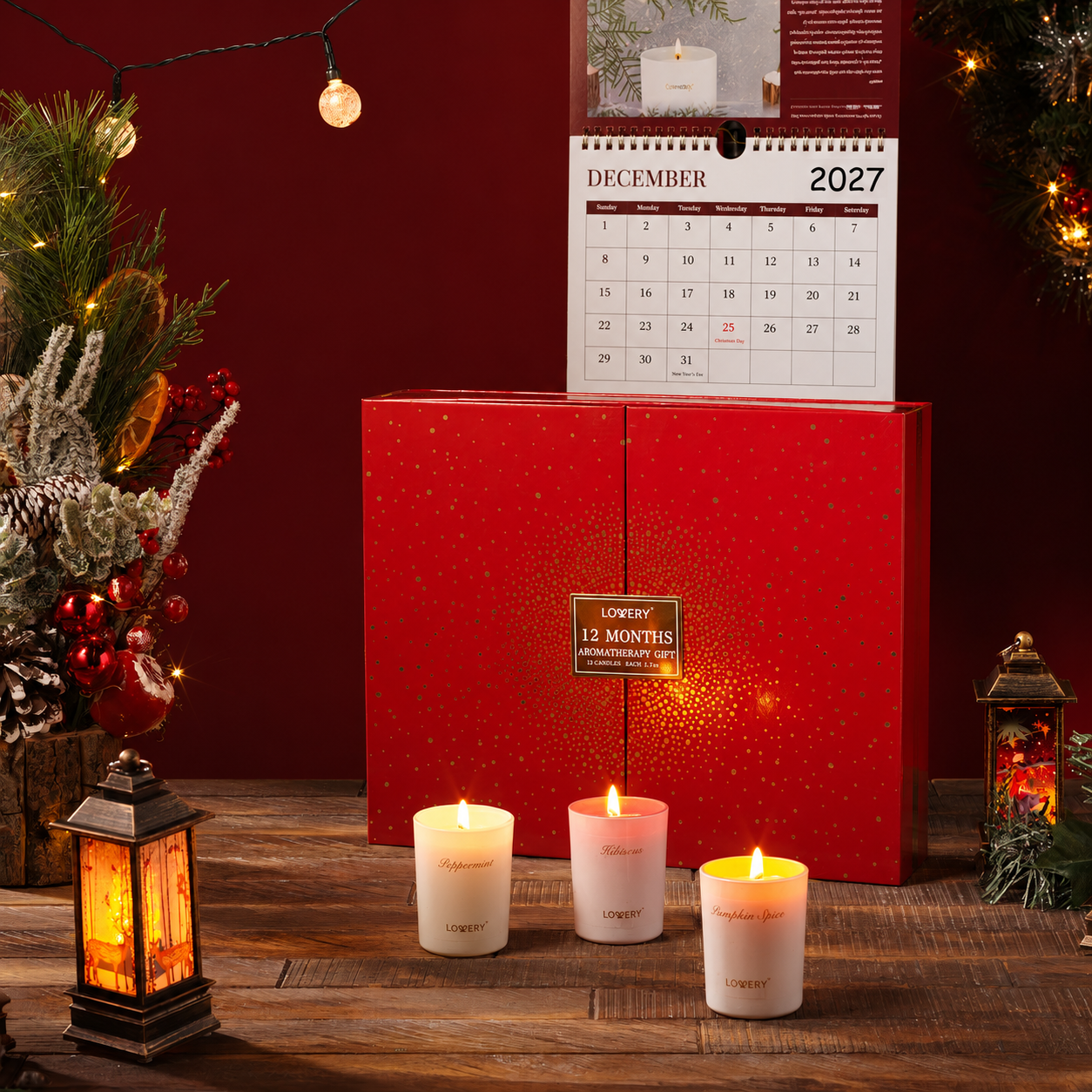 2026 Advent Calendar Candle Gifts – 12Pc Aromatherapy Scented Candles, Pen & Calendar
