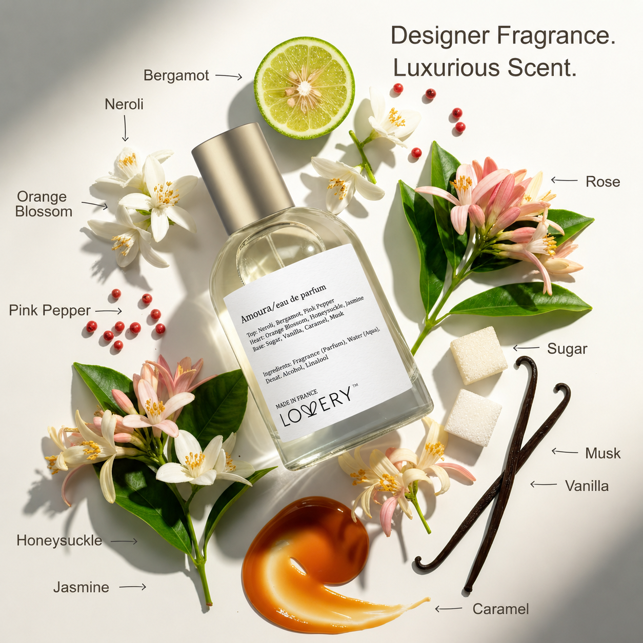 LoveryPlus Amoura Eau de Parfum 2pc. Fragrance Gift Set - Inspired by Kilian Love, Don’t Be Shy, 3.4 fl oz Perfume Spray