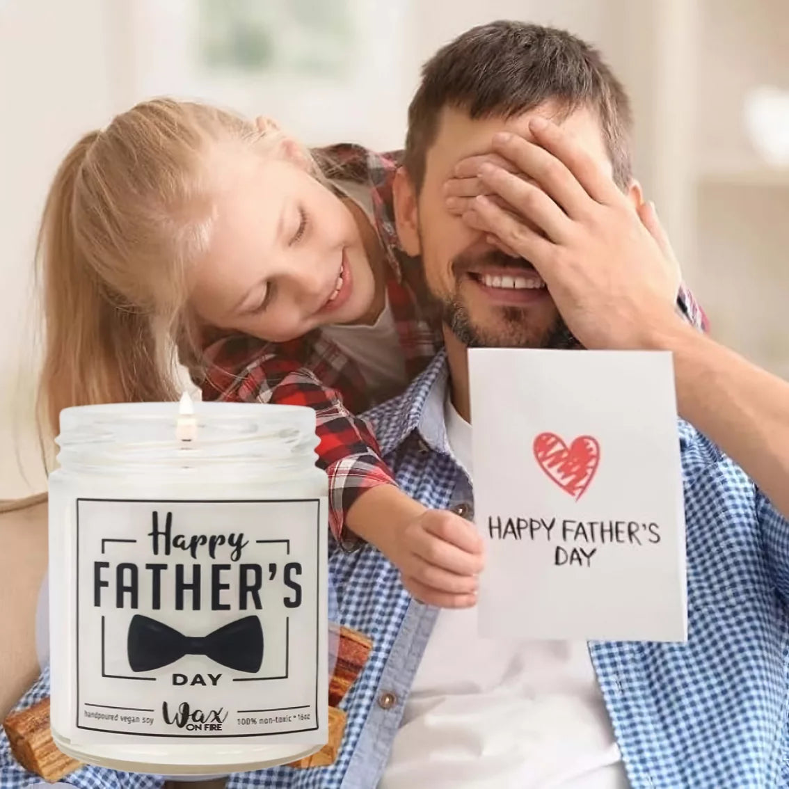 Lovery Fathers Day Vanilla Scented Candle Gift, 10oz Soy Wax