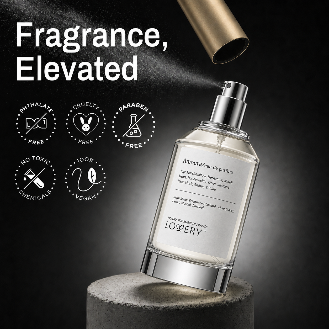 LoveryPlus Amoura Eau de Parfum 3pc. Fragrance Gift Set - Inspired by Kilian Love, Don’t Be Shy, 3.4 fl oz Perfume Spray