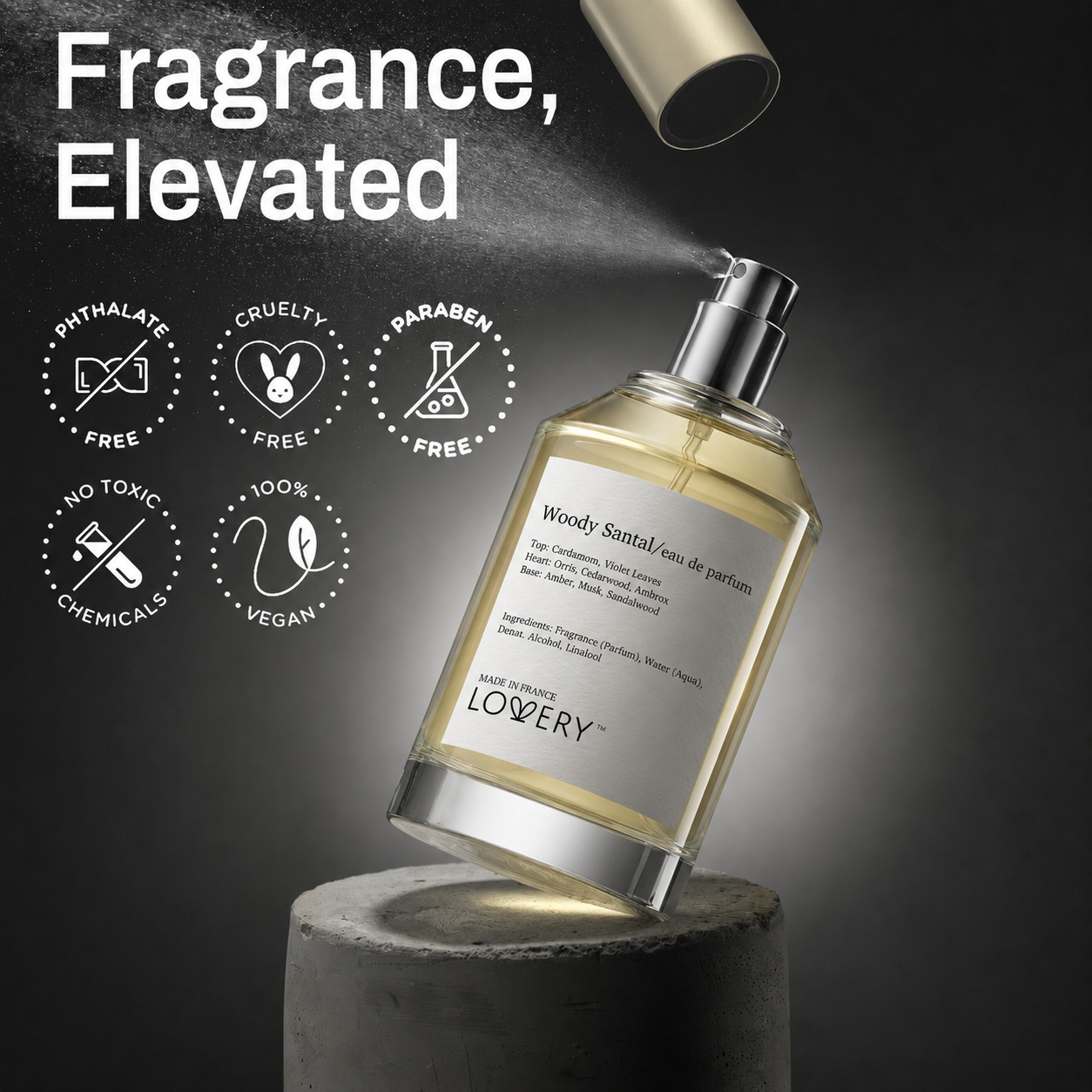 LoveryPlus Woody Santal Eau de Parfum 2pc. Fragrance Gift Set - Inspired by Le Labo Santal 33, 3.4 fl oz Perfume Spray