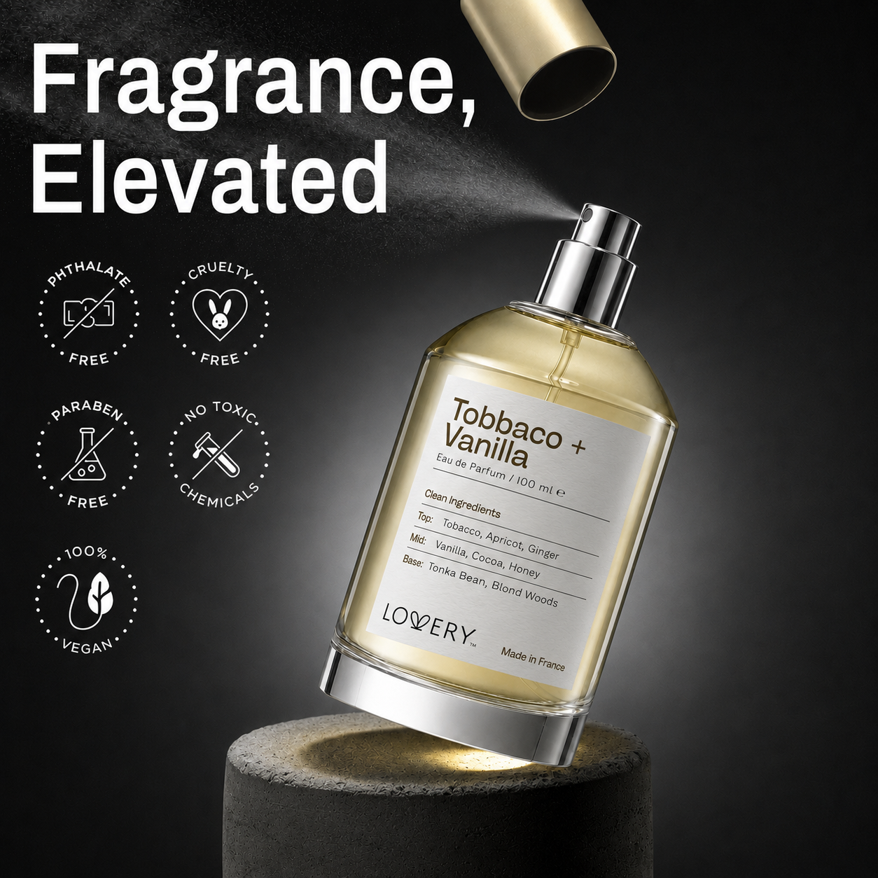 LoveryPlus Tobacco + Vanilla Eau de Parfum 3pc. Fragrance Gift Set - Inspired by Tom Ford Tobacco Vanille, 3.4 fl oz Perfume Spray
