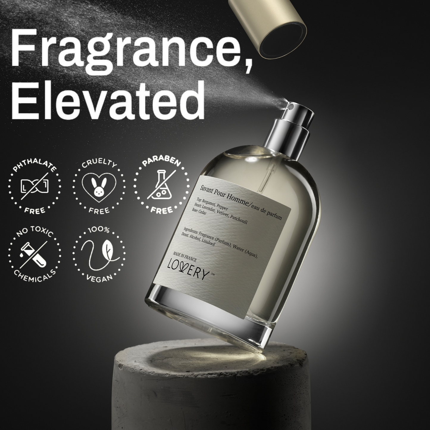 LoveryPlus Savant Pour Homme Eau de Parfum 2pc. Fragrance Gift Set - Inspired by Dior Sauvage, 3.4 fl oz Perfume Spray