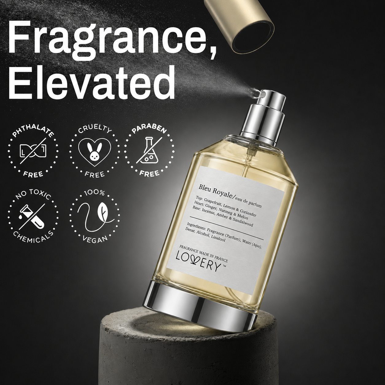 LoveryPlus Bleu Royale Eau de Parfum 2pc. Fragrance Gift Set - Inspired by Chanel Bleu de Chanel, 3.4 fl oz Perfume Spray
