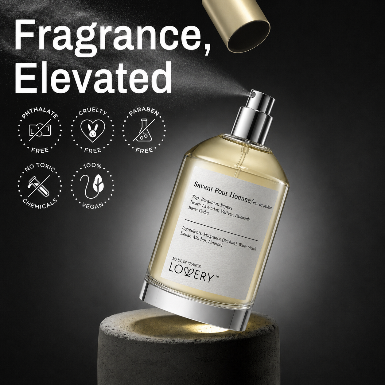 LoveryPlus Savant Pour Homme Eau de Parfum 3pc. Fragrance Gift Set - Inspired by Dior Sauvage, 3.4 fl oz Perfume Spray