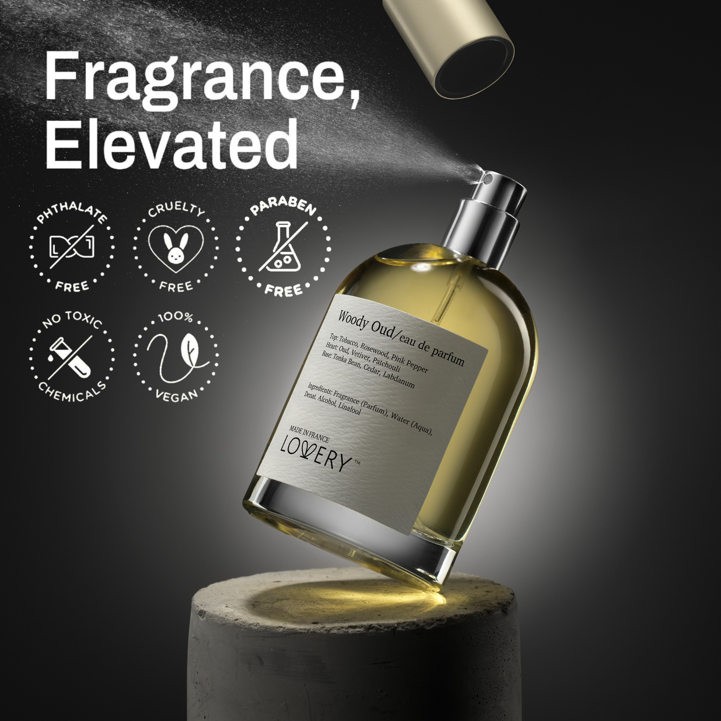 LoveryPlus Woody Oud Eau de Parfum 2Pc. Fragrance Gift Set - Inspired by Tom Ford Oud Wood, 3.4 fl oz Perfume Spray
