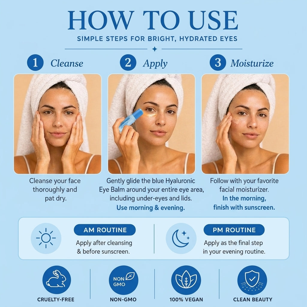 Hyaluronic Hydration-Boosting Eye Balm – Korean Skin Care Moisture & Line-Smoothing Treatment