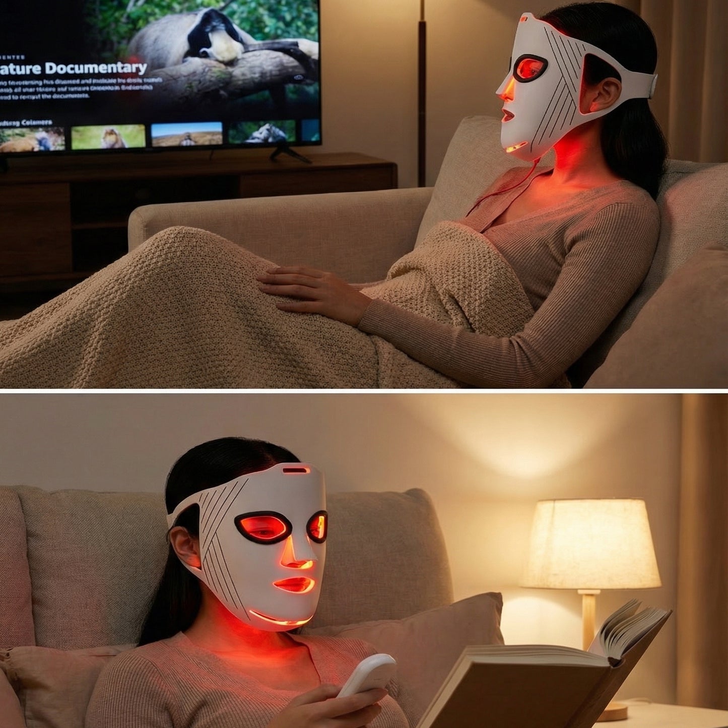 5D Liquid Silicone LED Light Therapy Face Mask - Red, Blue & Near-Infrared Light - Skin Rejuvenation & Acne Care