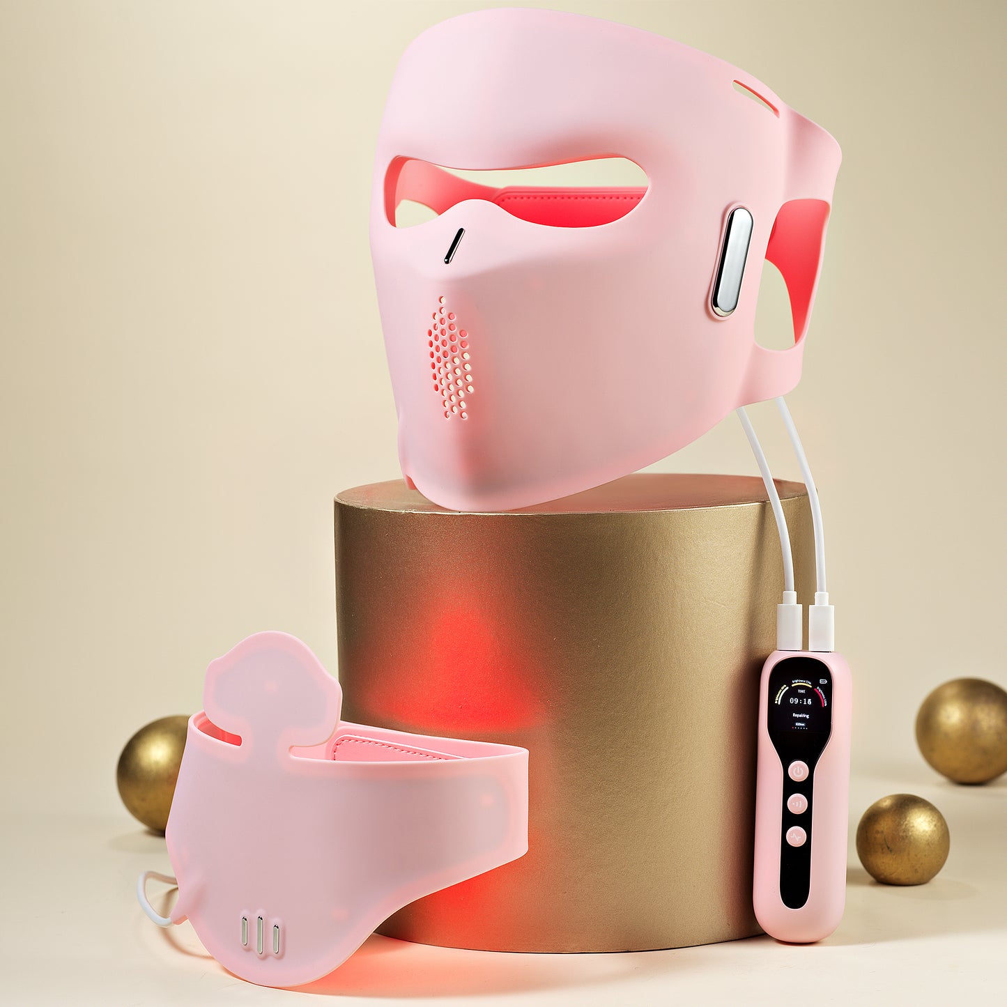 4D LED Red Light Therapy Face Mask and Neck Mask with Near-Infrared Light