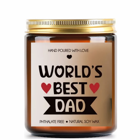 Fathers Day Gifts, Dad Gifts from Daughter and Son, Worlds Best Dad Birthday Gifts, Scented Candle Gifts for Men, Soy Candles for Him, Birthday Gifts for Men, Father’s Day Gifts, 9oz Lavender Candle