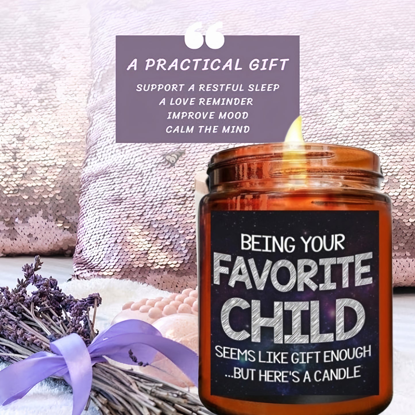 Lavender Scented Candle Gifts for Dad & Mom - 9oz Soy Candles