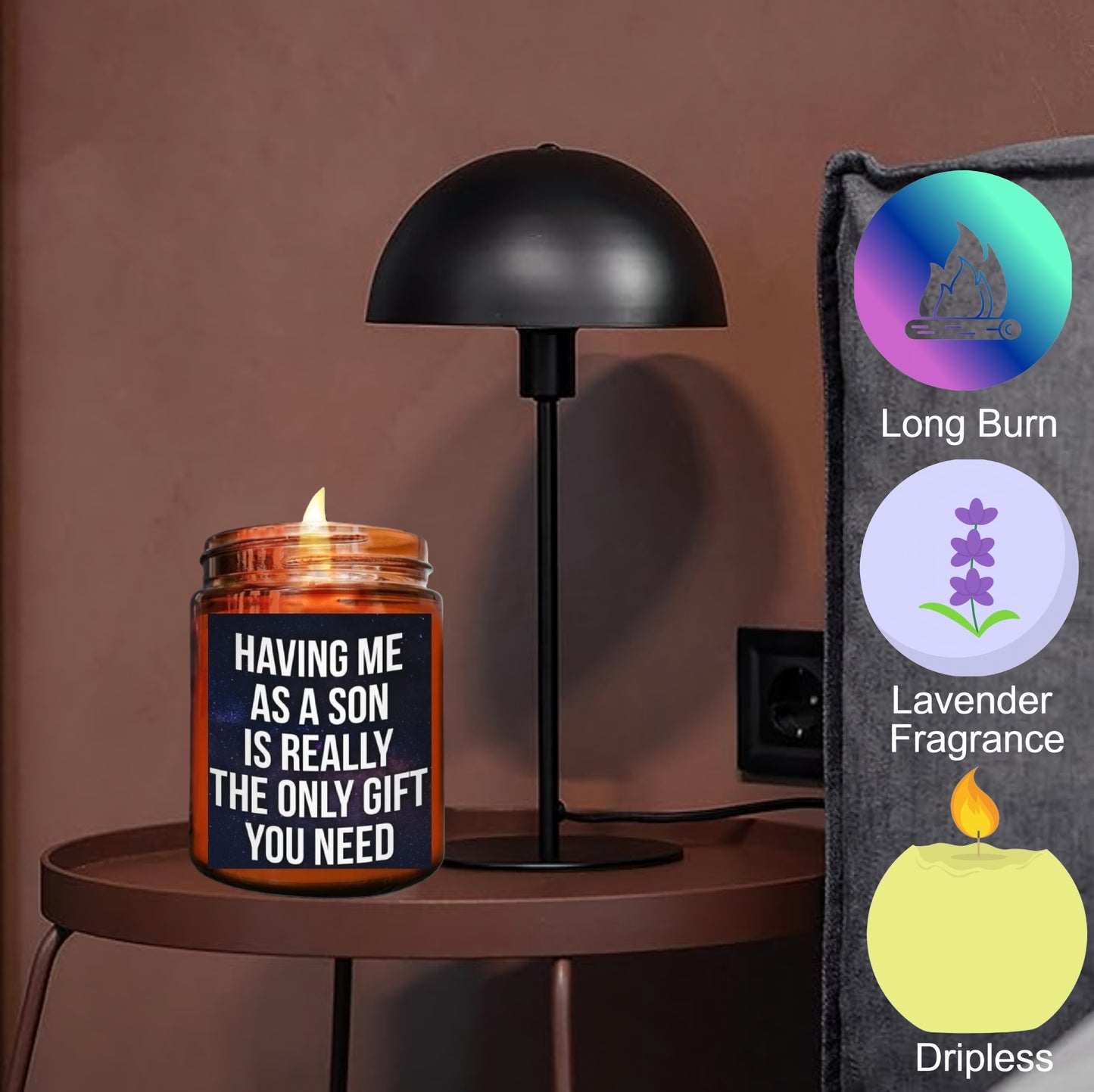 Fathers Day Gifts, Gifts for Dad, Gifts for Mom from Daughter & Son, Father's Day Gifts from Son, Birthday Gifts for Mom, Dad, Women, Men, Lavender Candle Gifts, Mom Gifts, Mens Gift, 9oz Soy Candles