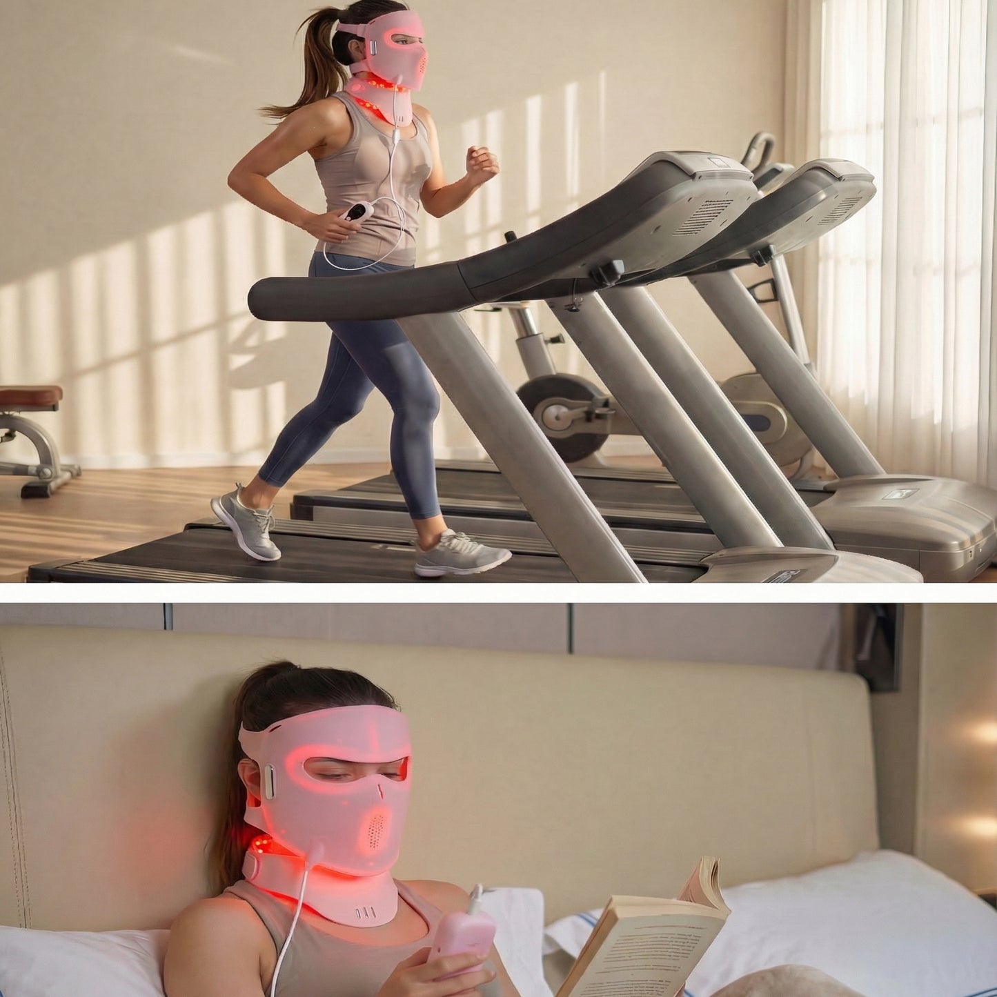 4D LED Red Light Therapy Face Mask and Neck Mask with Near-Infrared Light