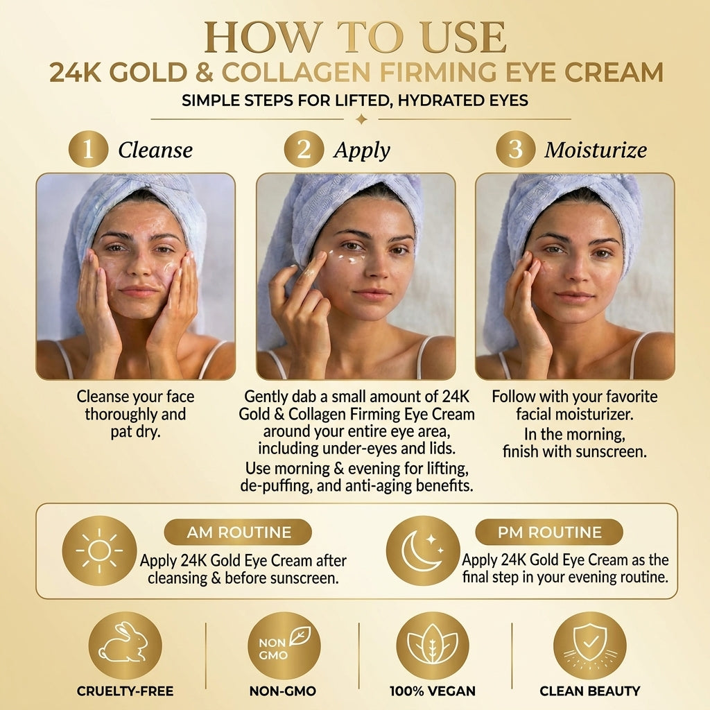 Lovery 24K Gold & Collagen Firming Eye Cream - Luxury Korean Skincare Lifting & Anti-Aging Eye Treatment