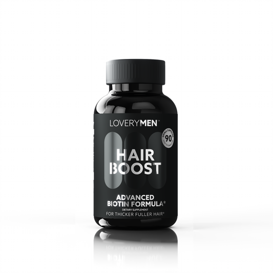 LoveryMen Beard Growth Supplement - Advanced Formula with Biotin, MSM - Thicker, Fuller Beard Support - 90 Capsules - Made in USA