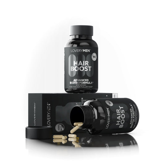 LoveryMen Beard Growth Supplement – Advanced Formula with Biotin, MSM – Thicker, Fuller Beard Support – 90 Capsules – Made in USA