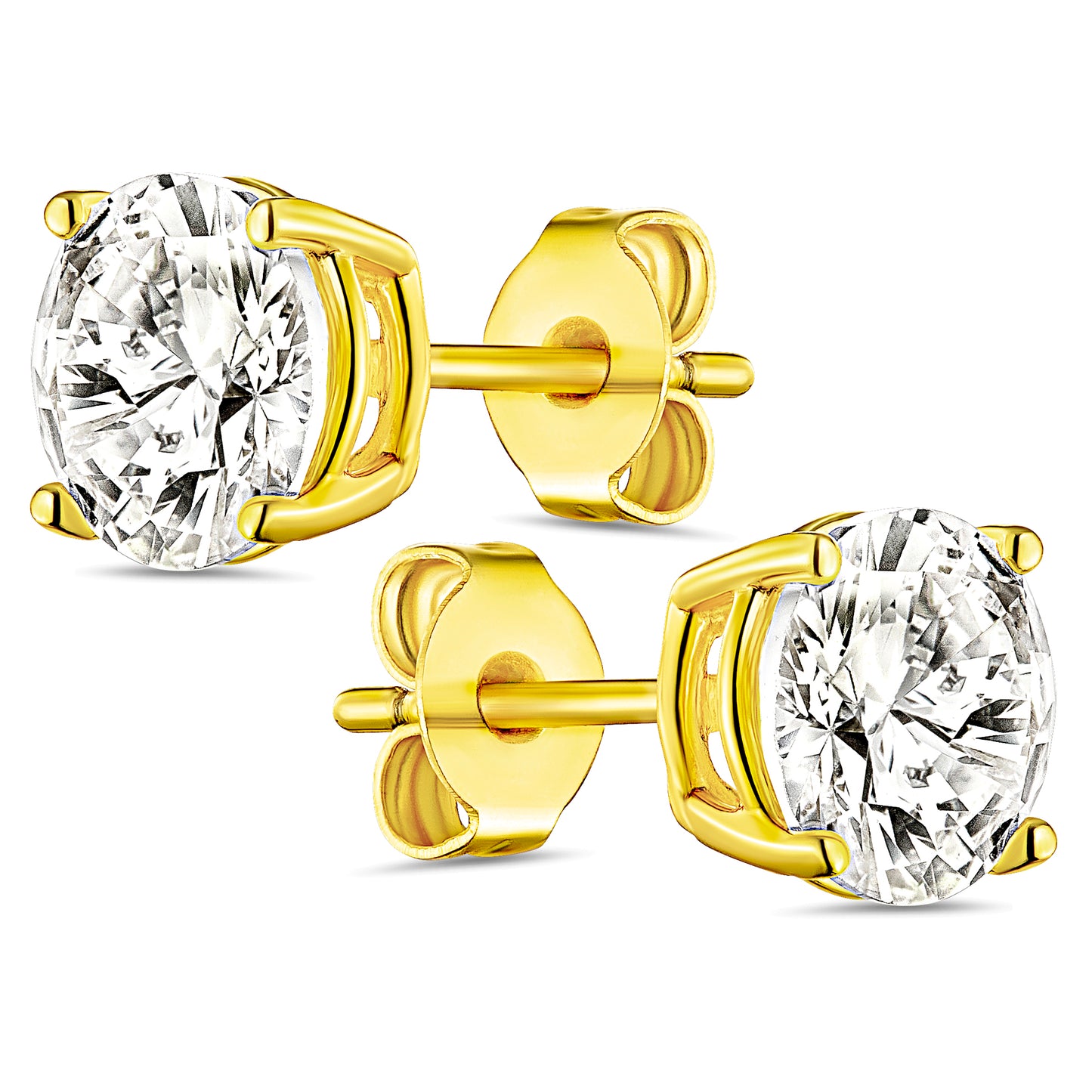 14K Gold Plated Solitaire CZ Stone Gift Set