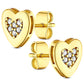 14K Gold Plated Heart Earring with CZ Stones, Pouch, Bath Bomb & Gift Box