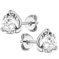 Sterling Silver 3 Prong Solitaire Earring with Pouch, Bath Bomb & Gift Box