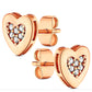 14K Rose Gold Plated Heart Earring with CZ Stones, Pouch, Bath Bomb & Gift Box