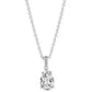 Sterling Silver Tear Drop Shaped CZ Stone Pendant with Chain, Pouch, Bath Bomb & Gift Box