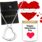 Valentines .925 Sterling Silver Heart Pendant Necklace with Pouch & Soy Candle