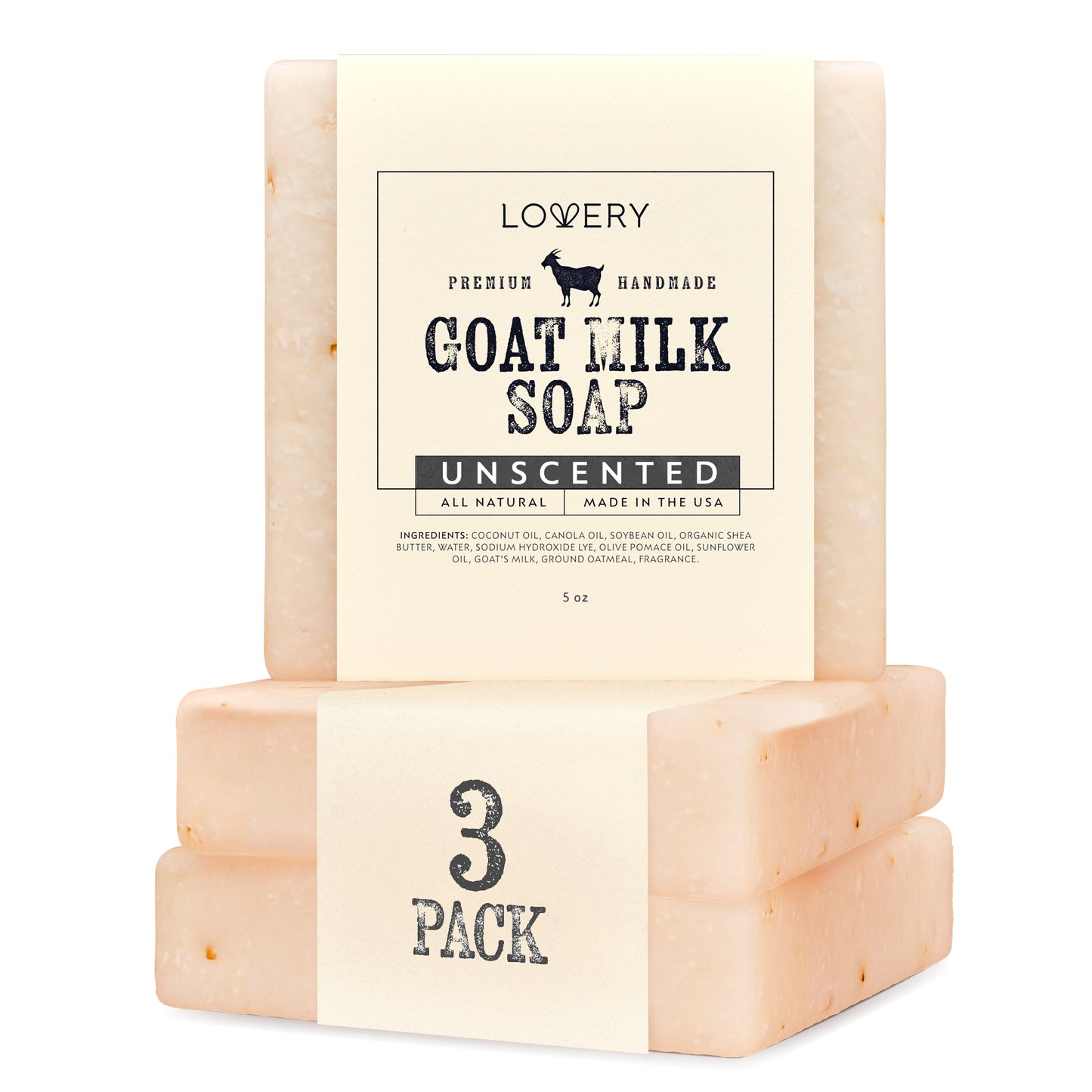 Goat Milk Soap Bars - Unscented, 3-Pk.