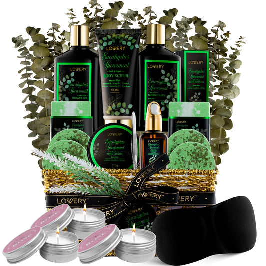 Eucalyptus Spearmint Deluxe Home Bath Set - 20Pc Spa Gift Basket