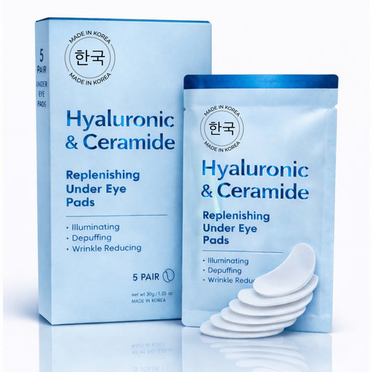 Lovery Hyaluronic & Ceramide Under Eye Masks - Korean Skincare Hydrating Eye Pad Set - 5 pairs