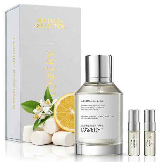 LoveryPlus Amoura Eau de Parfum 3pc. Fragrance Gift Set - Inspired by Kilian Love, Don’t Be Shy, 3.4 fl oz Perfume Spray