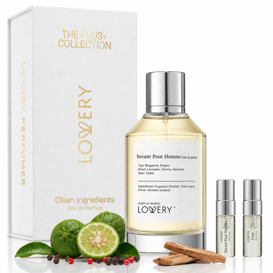 LoveryPlus Savant Pour Homme Eau de Parfum 3pc. Fragrance Gift Set - Inspired by Dior Sauvage, 3.4 fl oz Perfume Spray