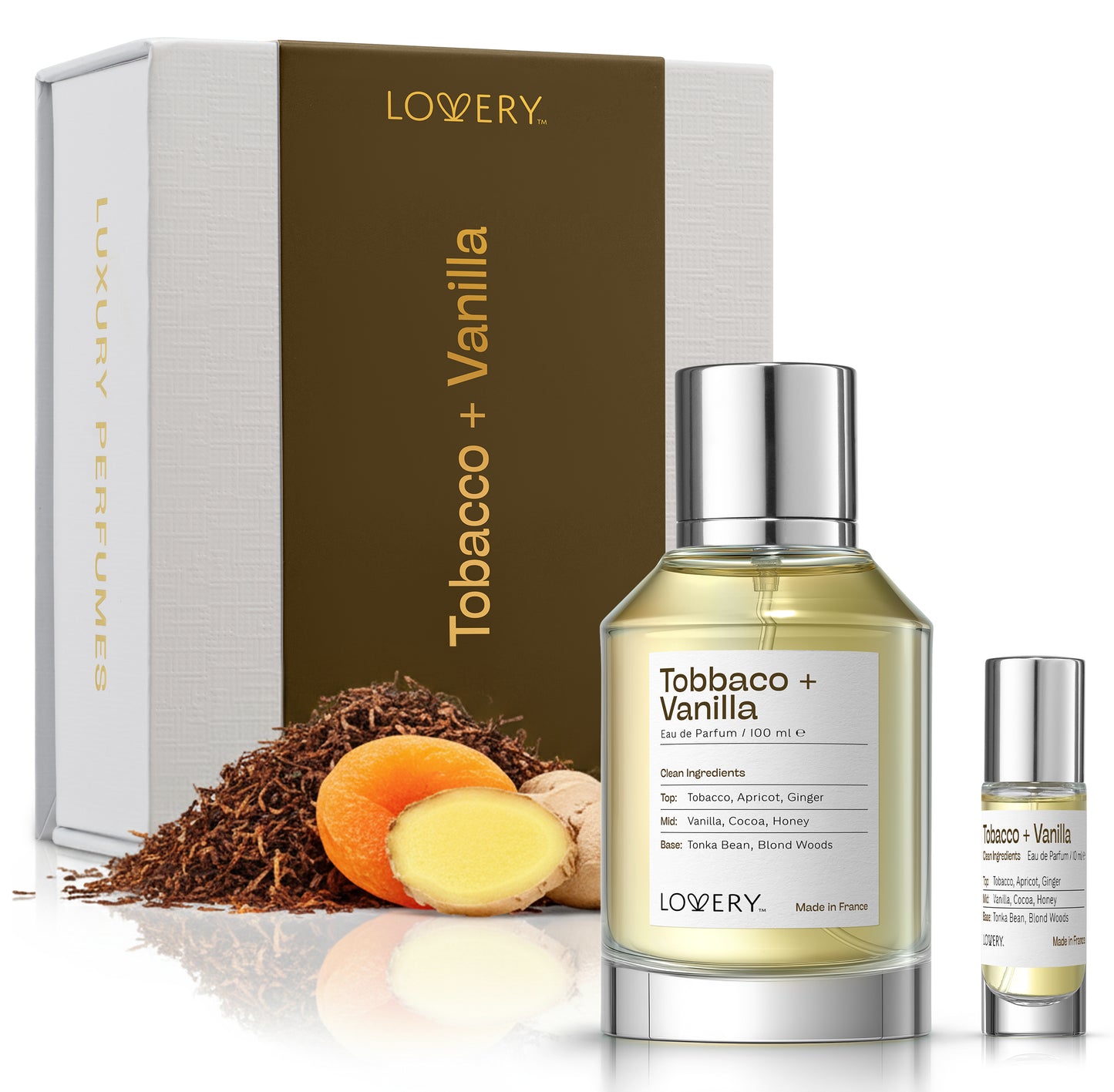 LoveryPlus Tobacco + Vanilla Eau de Parfum 2Pc. Fragrance Gift Set - Inspired by Tom Ford Tobacco Vanille, 3.4 fl oz Perfume Spray