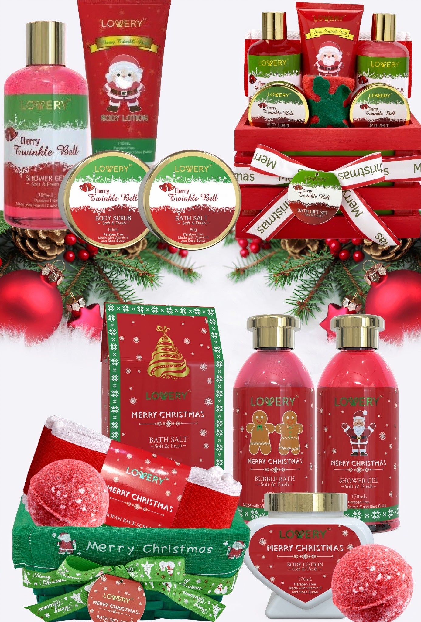 Christmas Bath and Body 16-piece Gift Basket