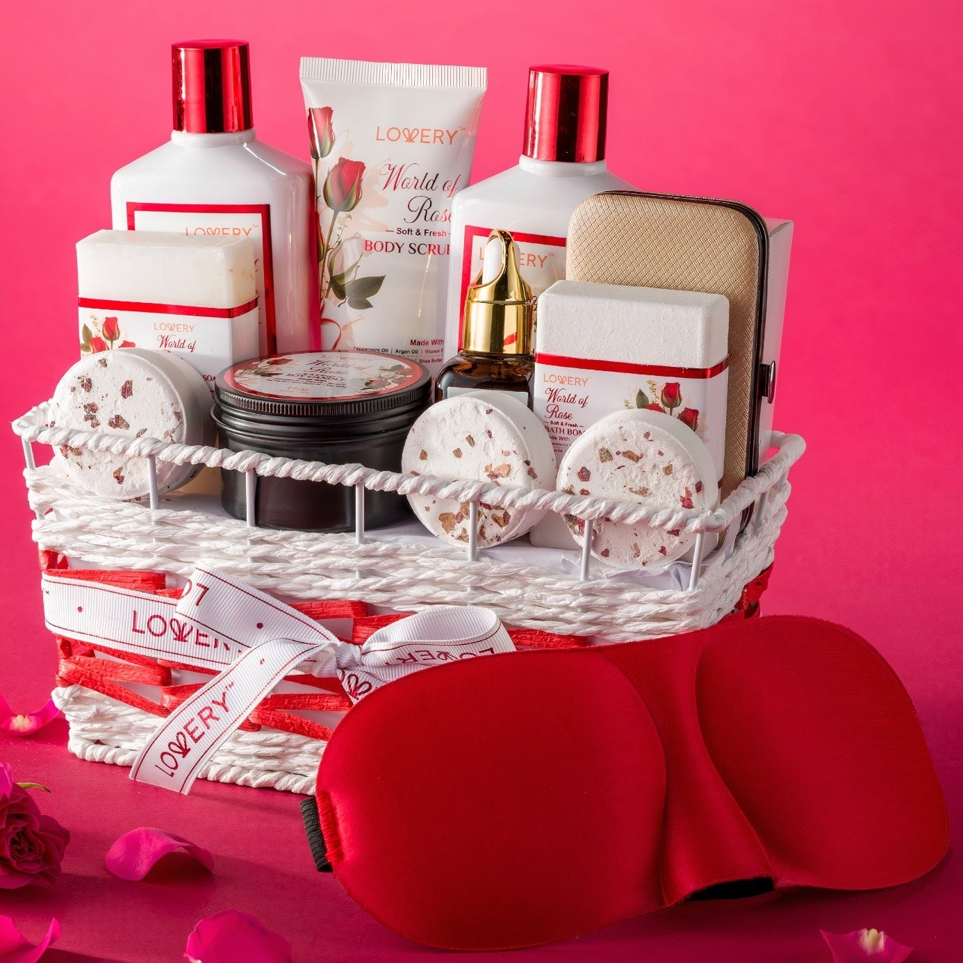 Luxury Red Rose and Exotic Rose Spa 48-Piece Gift Basket