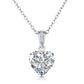 Heart Shaped Cubic Zirconia Pendant with Sterling Silver Necklace Chain