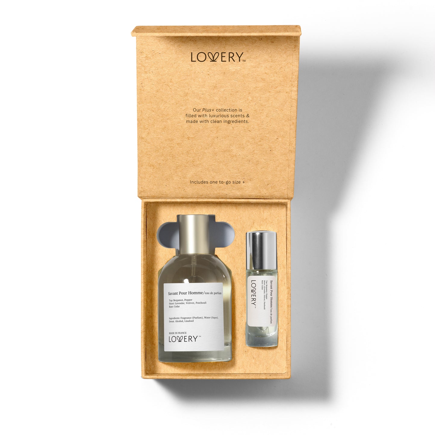 LoveryPlus Savant Pour Homme Eau de Parfum 2pc. Fragrance Gift Set - Inspired by Dior Sauvage, 3.4 fl oz Perfume Spray