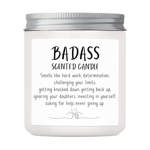 Congratulations Gifts for Women Men, Inspirational Gifts for Women or Men, Friends Coworkers, Birthday Gifts for her Boss Lady, New Job, Promotion Gifts for Women Men, 10oz Badass Scented Candle