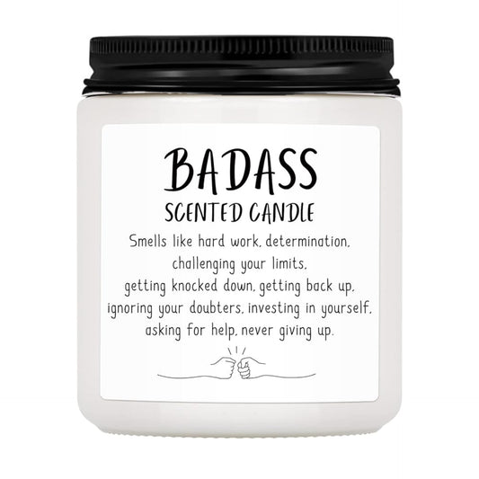 Congratulations Gifts for Women Men, Inspirational Gifts for Women or Men, Friends Coworkers, Birthday Gifts for her Boss Lady, New Job, Promotion Gifts for Women Men, 10oz Badass Scented Candle